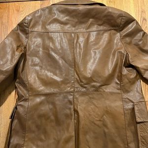 Vintage 70s Cresco Leather Trench Coat size 40